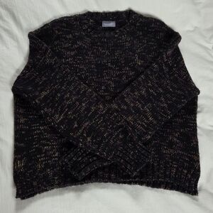 Wooden Ships Women Size S/M Oversized Black Multi Color Wool Mohair Sweater